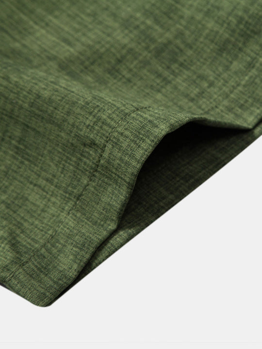 Stand Collar Shirt & Linen Trousers